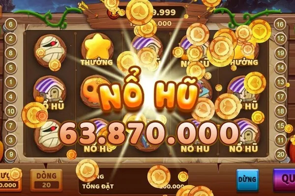 Biểu tượng jackpot lớn với tiền vàng và đèn flash